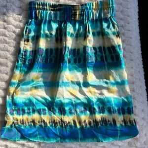 Banana Republic Blue and Yellow A-Line Skirt